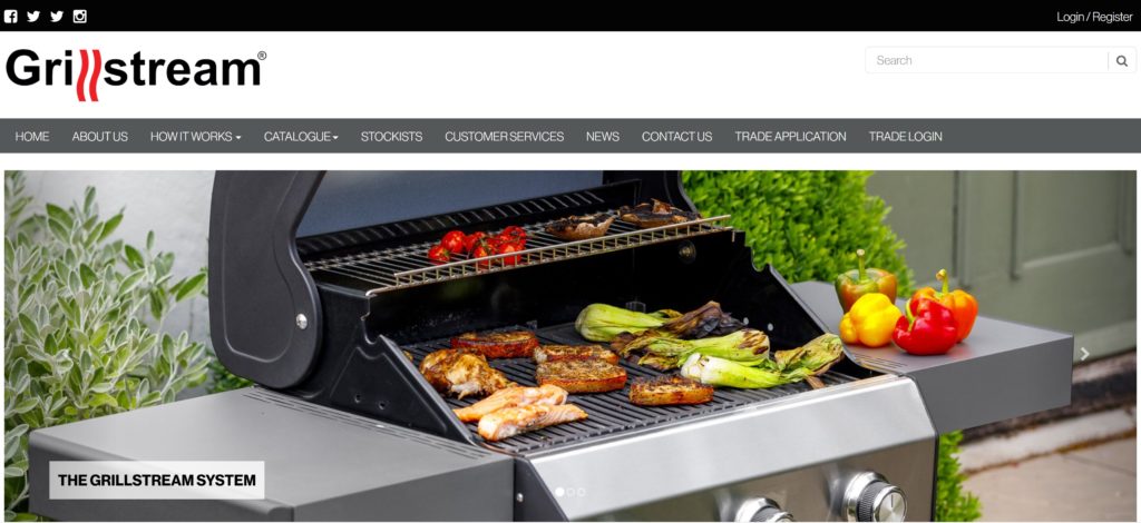 Grillstream B2B Ecommerce Homepage