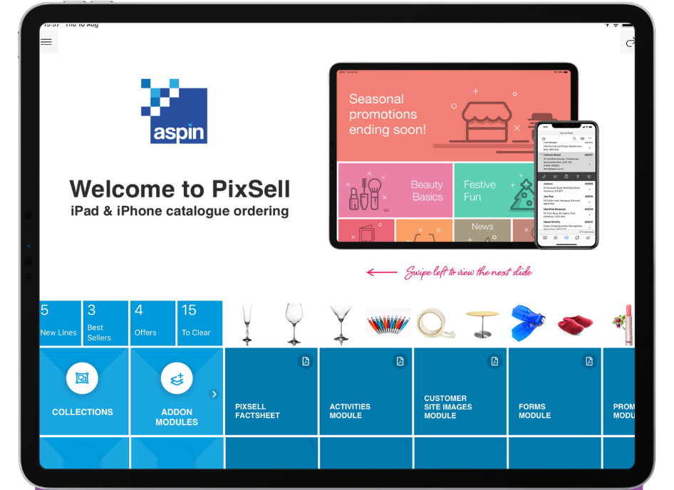 PixSell sales app for reps on ipad