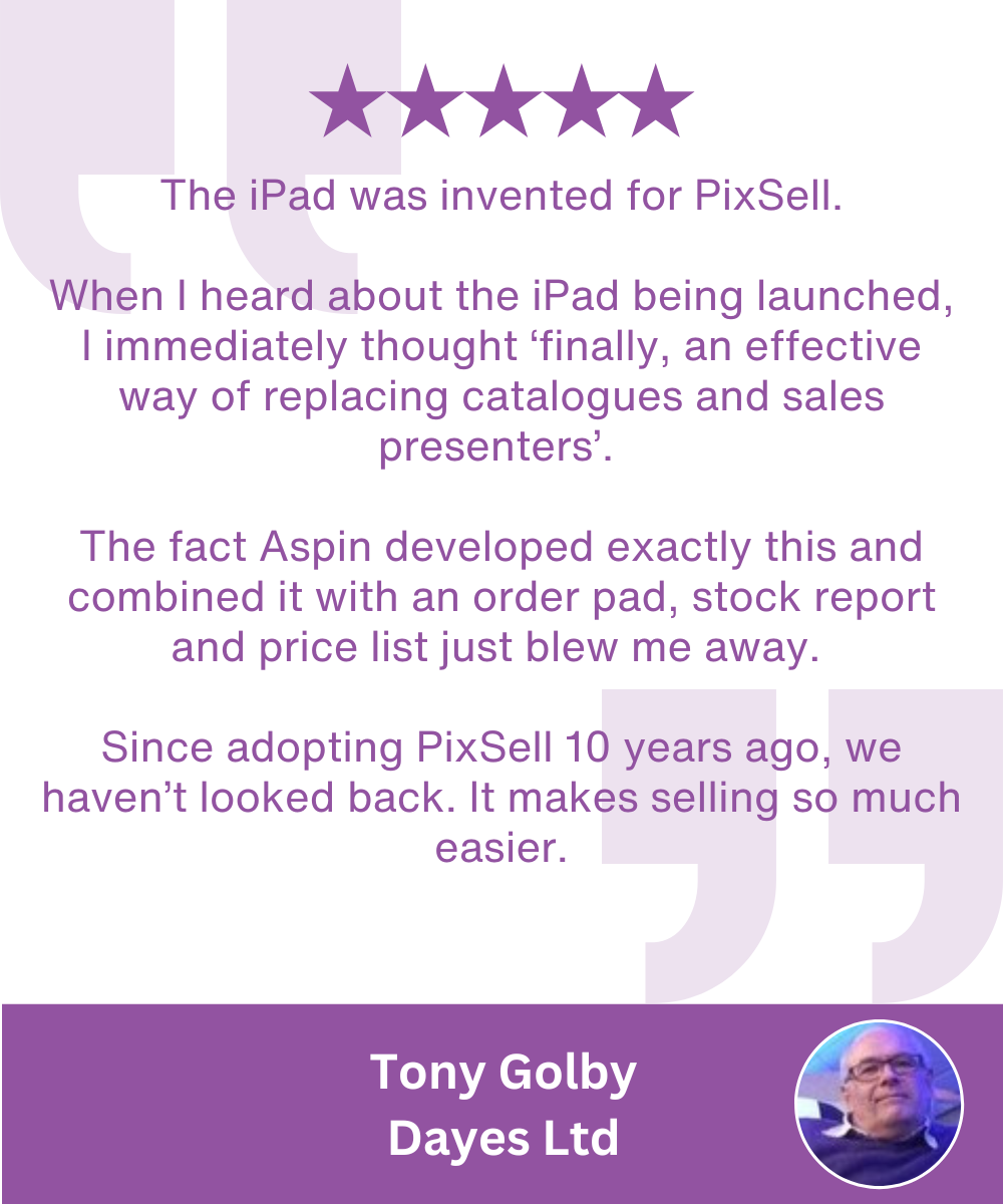 PixSell Sales App review from Tony Golby
