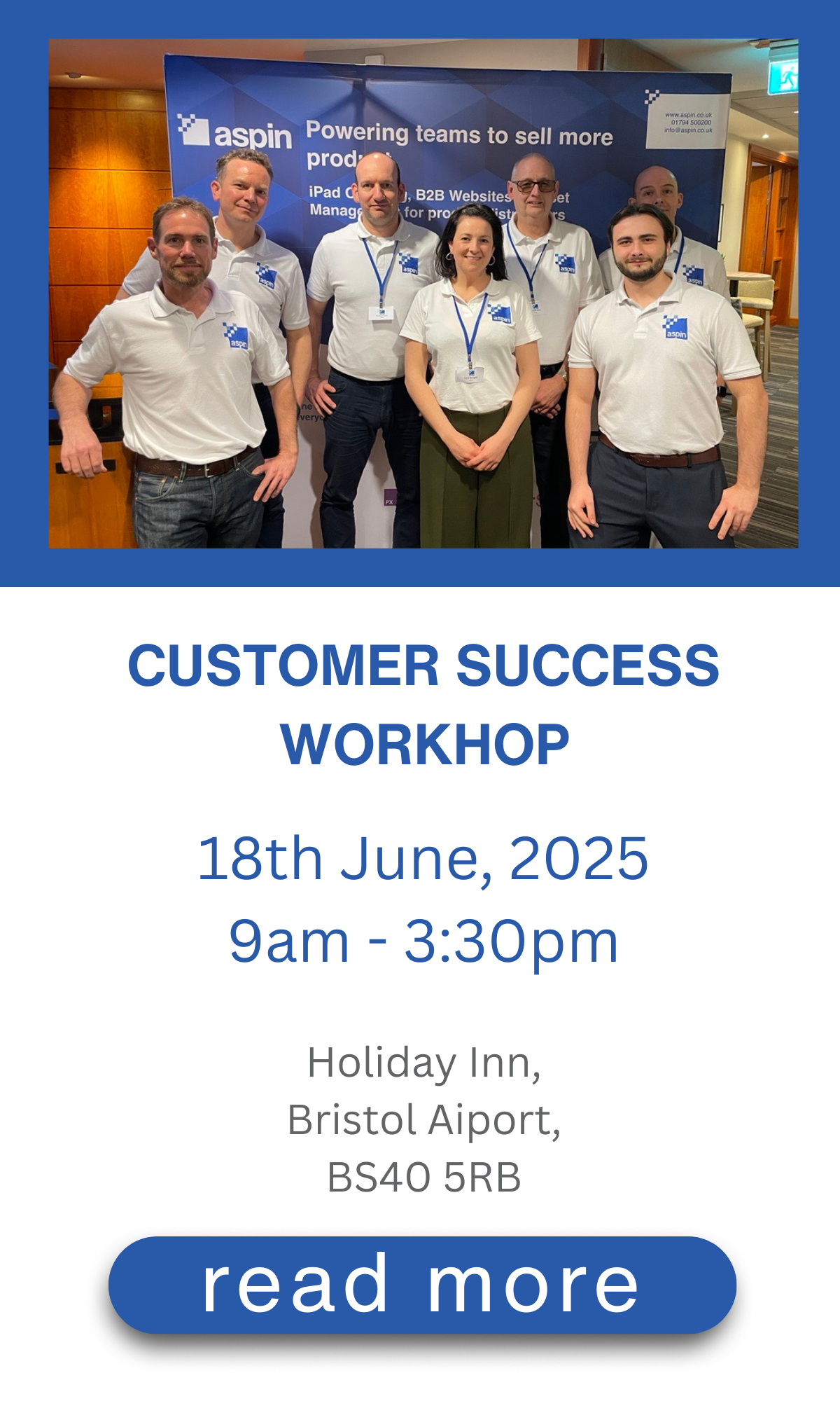 Aspin Customer Success Workshop, 28th March, East Midlands