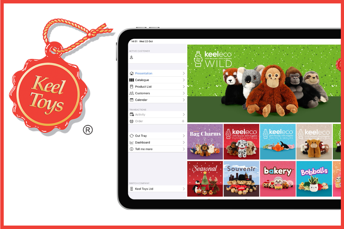 Keel Toys PixSell presentation screen and logo Keel Toys PixSell presentation screen and logo