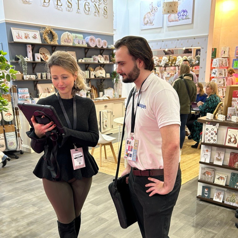 Aspin's Customer Success team with Wrendale Designs sales rep at Spring Fair