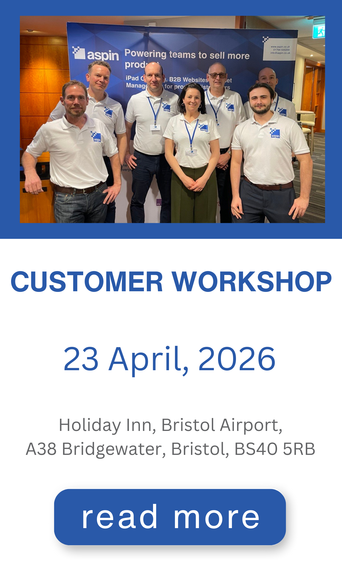 Aspin Workshop 23 April 2026, Bristol