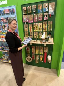 Kikkerland sales rep using PixSell order taking app at Spring Fair